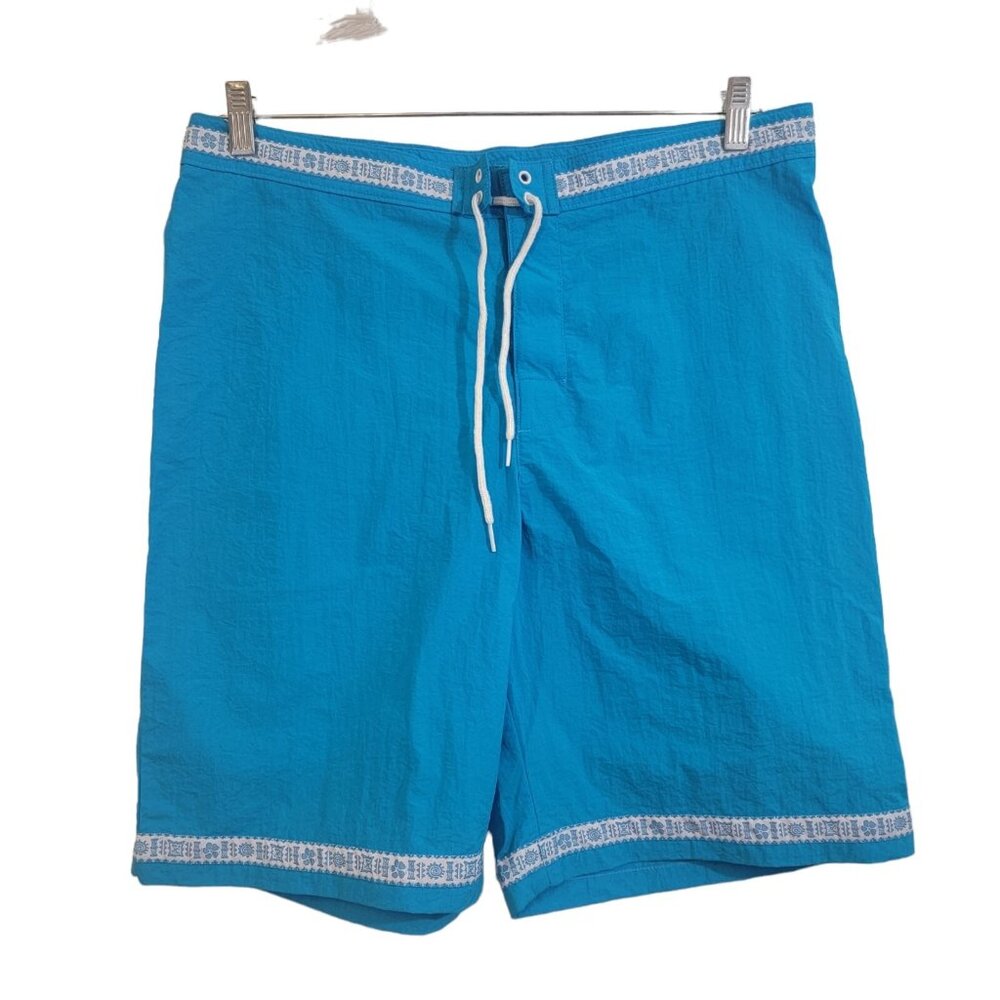 Arizona Board Shorts Drawstrings Pockets Nylon Blue With Trim Juniors Size‎ 15
